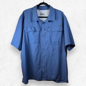 Eddie Bauer Outdoor Fishing Shirt Men's XXL Blue 100% Polyester Vented